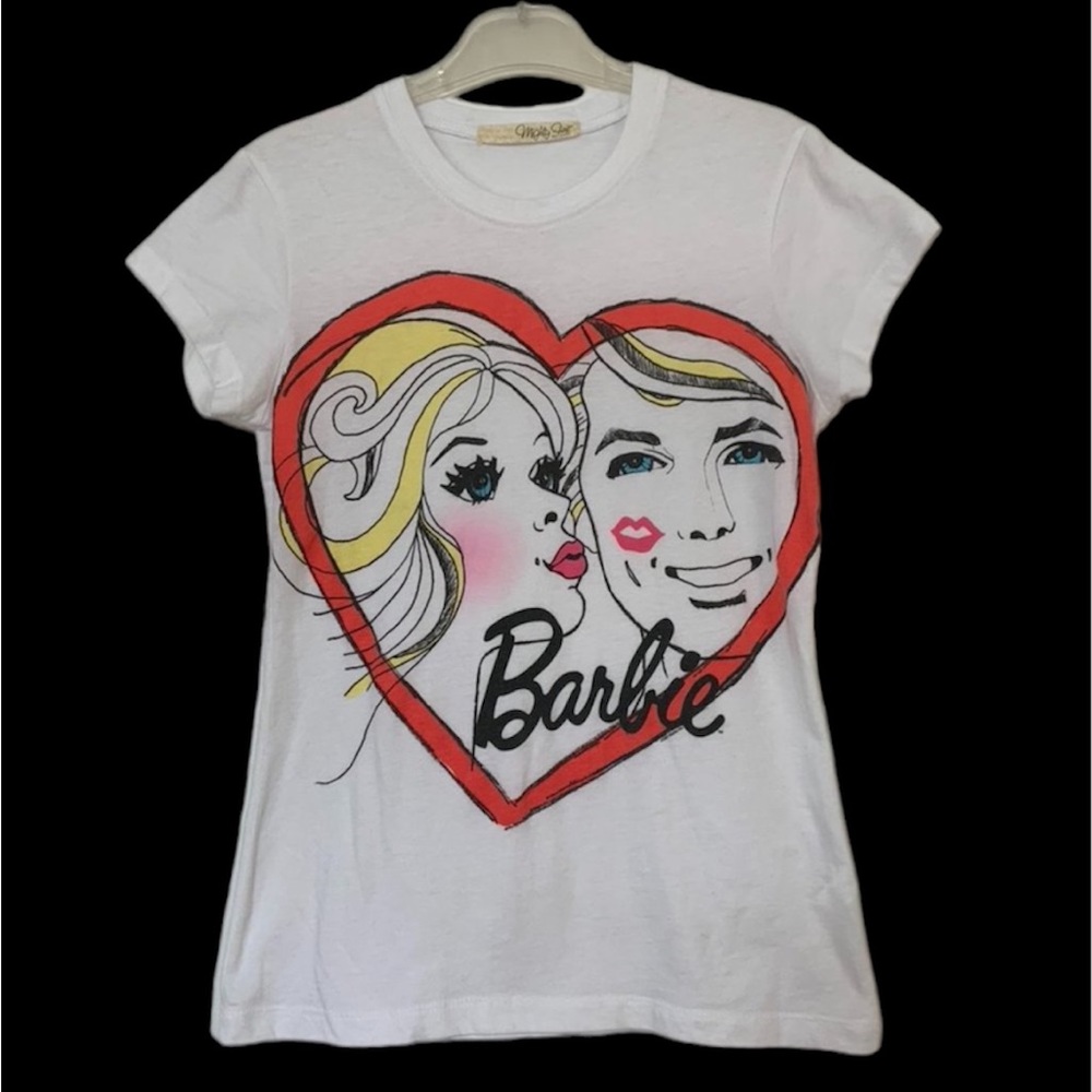 MIGHTY FINE Slim Fit White Barbie (& Ken) t-shirt- size S